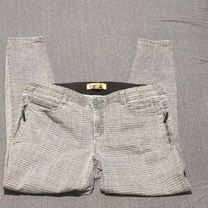 Democracy Plaid Skinny Pants - Gray and Brown